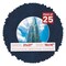 Navy Suede Mat Board for 21x21 Frames - Circle Opening for 16x16 Photos